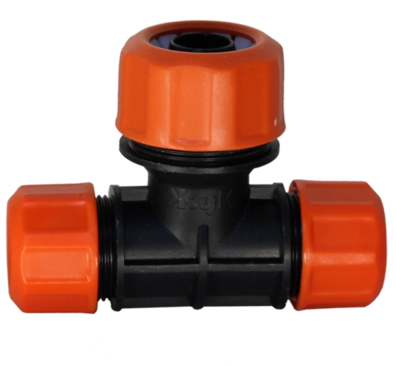 4046 Цанговый тройник ЖУК для трех шлангов 1/2"-1/2"-3/4"