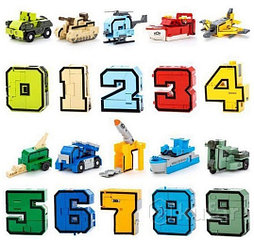 Детский игрушечный набор "Робот Цифры - трансформеры", арт. 1234, развивающие игрушки для детей