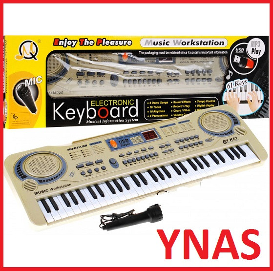 Детский синтезатор пианино Q-811 с USB и микрофоном, детские музыкальные инструменты