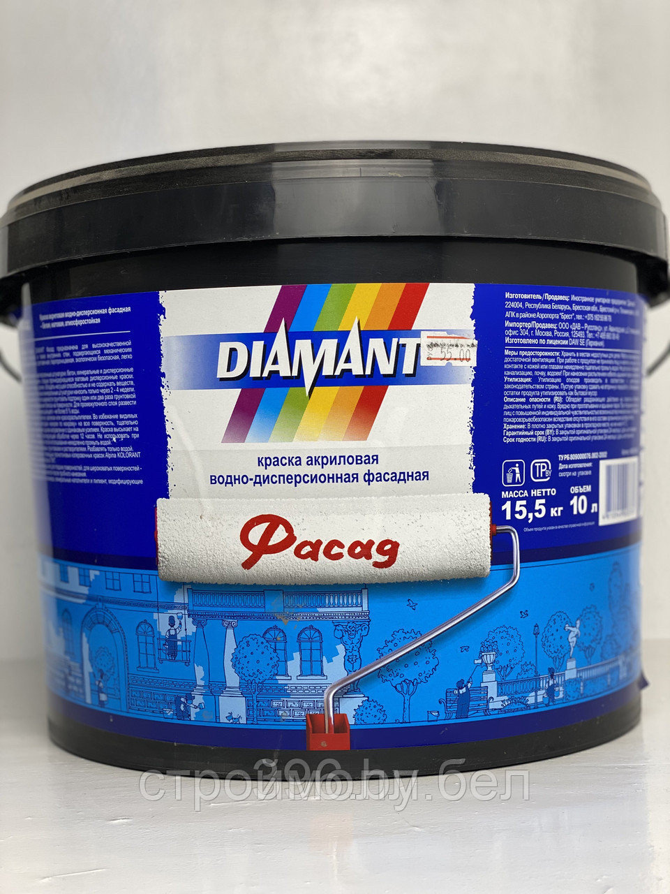 Краска Диамант Фасад, 10 л, 15,5 кг, акриловая Diamant Фасад