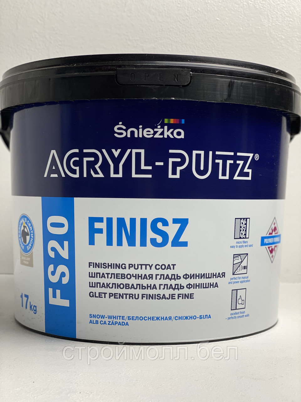 Шпатлевка акриловая Sniezka ACRYL-PUTZ FS20 FINISZ 17кг, (Польша)