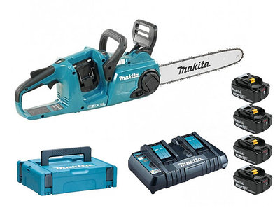 Аккум. пила цепная MAKITA DUC 353 Z шина 35 см(14"), 3/8, 1.1 мм + АКЦИЯ (4 аккумулятора и зарядное) (18+18 В)