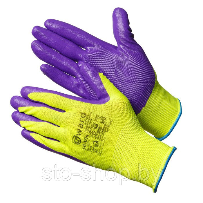 GWARD Hi-Vis Перчатки нейлоновые с нитриловым покрытием (размер 9 (L))