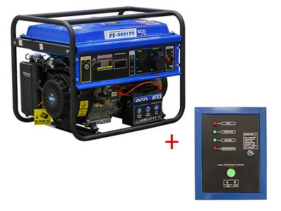 Электростанция (генератор бензиновый) ECO PE-9001ES АКЦИЯ + Блок автоматики ECO (электростарт, 6,5 кВт, 220 В,