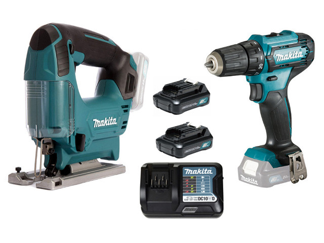 Аккум. дрель-шуруповерт MAKITA DF 333 DWYE в кор. + Аккум. лобзик MAKITA JV 101 D (12.0 В, 2 акк., 1.5 А/ч