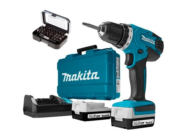 Аккум. дрель-шуруповерт MAKITA DF 347 DWE X8 в чем. (14.4 В, 2 акк., 1.5 А/ч Li-Ion, 2 скор., 23 Нм, шурупы до - фото 1 - id-p146404388