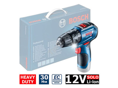 Аккум. ударная дрель-шуруповерт BOSCH GSB 12V-30 в кор. (12.0 В, БЕЗ АККУМУЛЯТОРА, 2 скор., 30 Нм, шурупы до 8