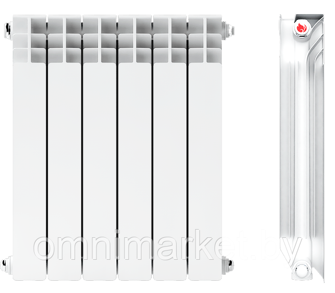 Радиатор алюминиевый НРЗ 500/100 (6 секций), Россия - фото 4 - id-p146404456