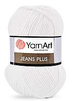Пряжа Ярнарт Джинс Плюс (YarnArt Jeans Plus ) цвет 62 белый