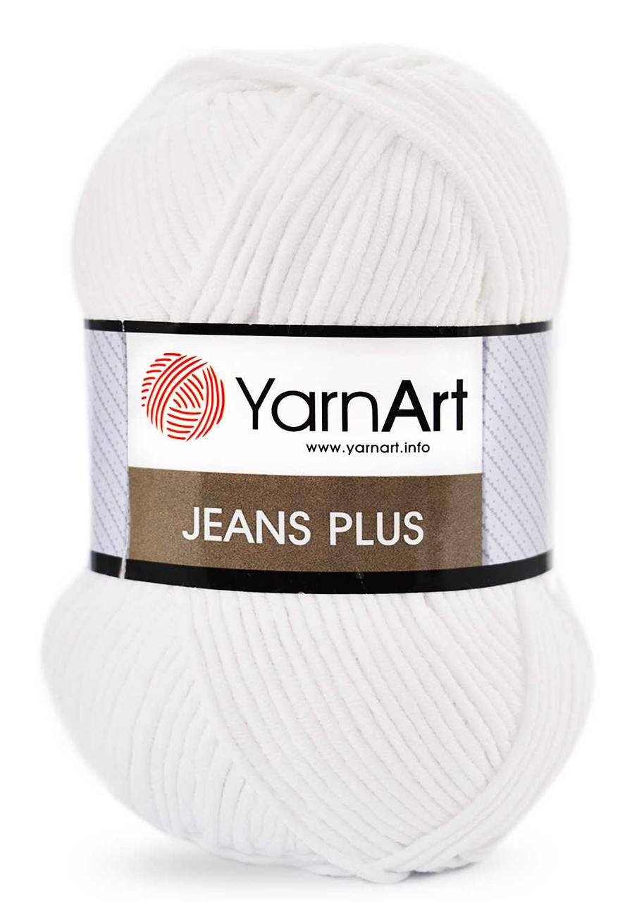 Пряжа Ярнарт Джинс Плюс (YarnArt Jeans Plus ) цвет 62 белый - фото 1 - id-p146404634