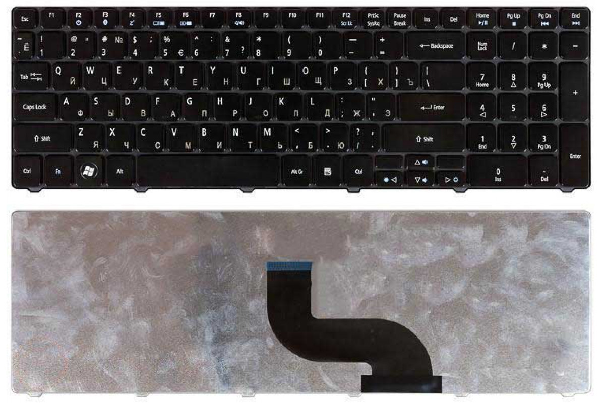 Копия Клавиатура для ноутбука Acer Aspire 5810T, 5410T, 5536, 5536G, 5738, 5800, 5820, 5739 - фото 1 - id-p81650091