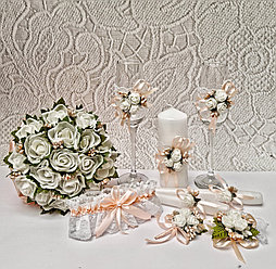 Свадебный набор "Майский" в персиковом цвете (mini)