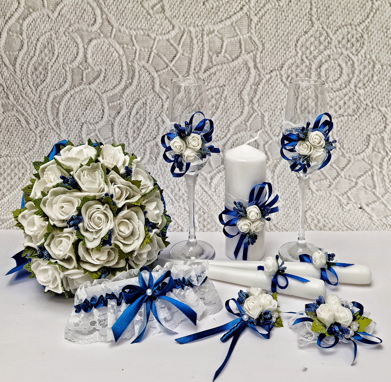 Свадебный набор "Майский" в синем цвете (mini)