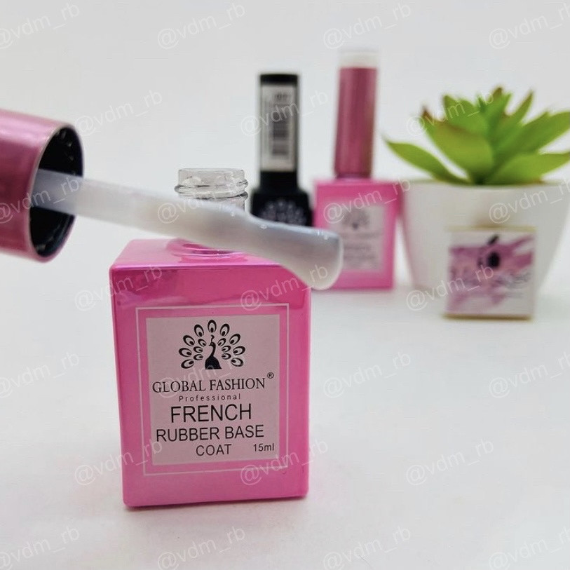 Молочная база для гель лака Global Fashion, French milky base coat 15 мл
