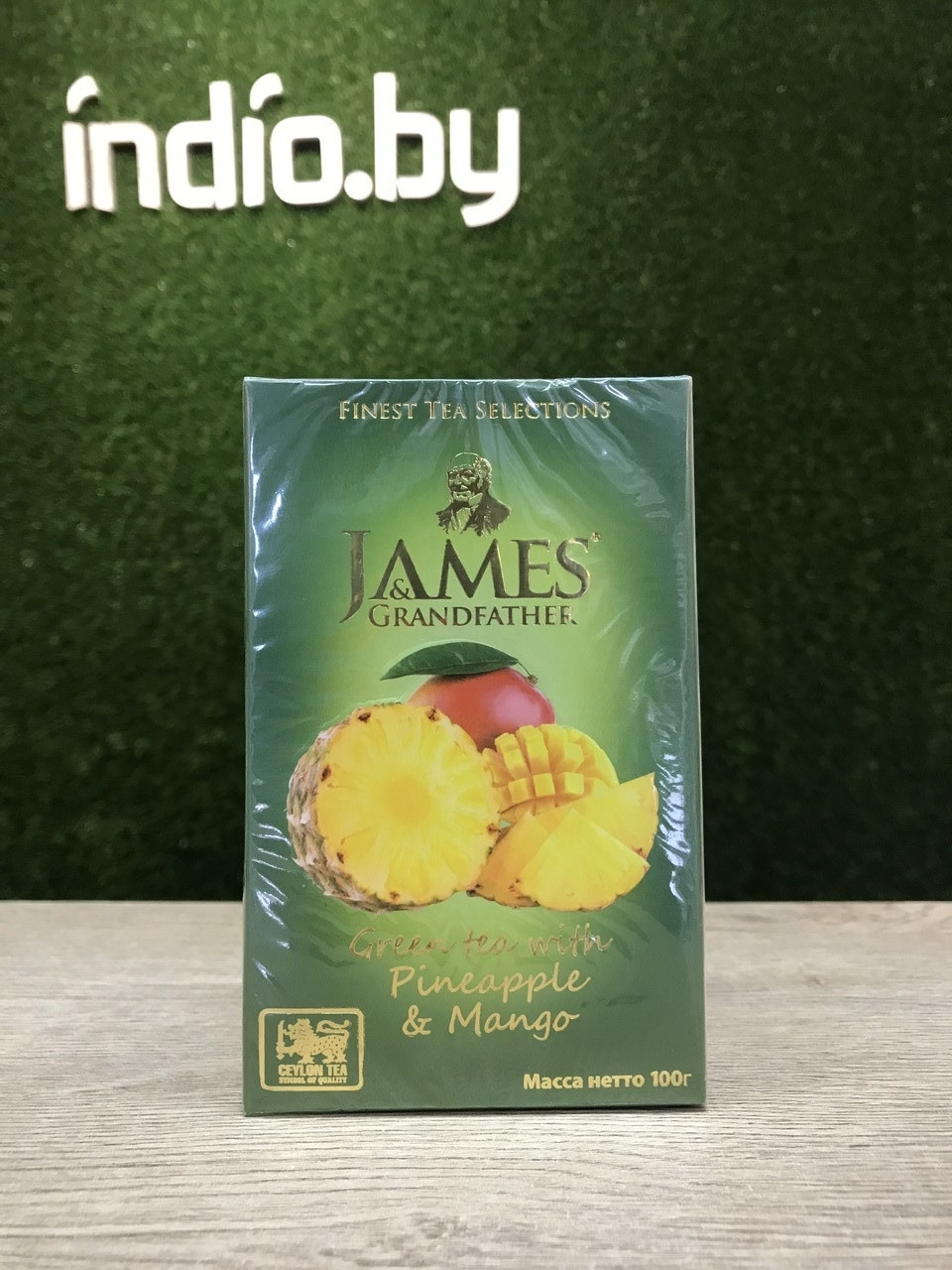 Чай James & Grandfather зеленый крупнолистовой с кусочками ананаса и манго, 100 г