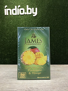 Чай James & Grandfather зеленый крупнолистовой с кусочками ананаса и манго, 100 г