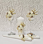 Набор свадебных свечей "Майский" для обряда "Семейный очаг" в кремово-золотом цвете, фото 2