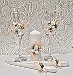 Набор свадебных свечей "Майский" для обряда "Семейный очаг" в персиковом цвете, фото 2