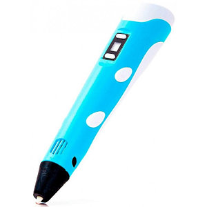 3Д ручка 3D pen-2 для создания объемных изображений с LCD-дисплеем и блоком зарядки Голубая