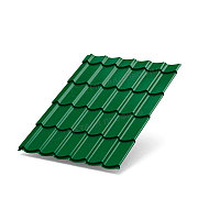Металлочерепица МП Супермонтеррей (ПЭ-01-6002-0.45) RAL 6002 Зеленый лист