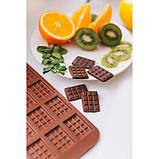 Форма для льда и шоколада Доляна «Плитка», 21×11 см, 12 ячеек (2,7×3,9 см), цвет шоколадный, фото 5