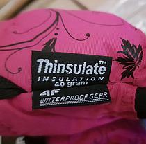 Перчатки лыжные женские T4Z11 /4F, Польша, розовые, Thinsulate/, фото 3