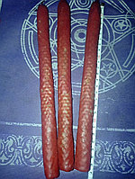 Свеча красная " Отжиг" из вощины- 26 см