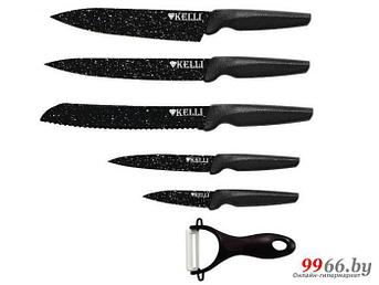 Набор кухонных ножей с овощечисткой Kelli KL-2033