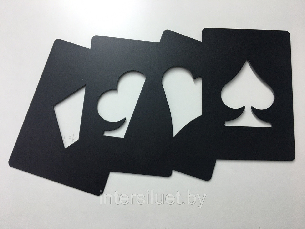 Металлическое декоративное панно Колода карт 63х30см цвет: черный муар - фото 1 - id-p146520710