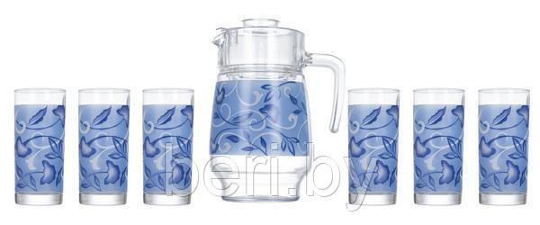 N3932 Набор стаканов с кувшином Luminarc Plenitude Blue, 7 предметов, кувшин+6 стаканов - фото 5 - id-p146522974