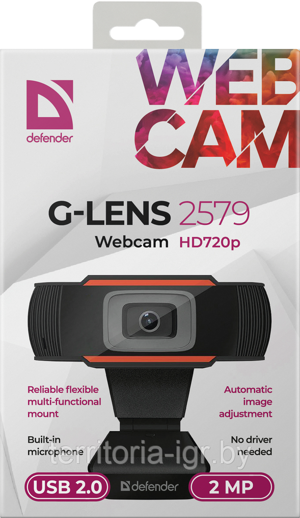 Веб-камера G-lens 2579 HD720p 2МП. Defender