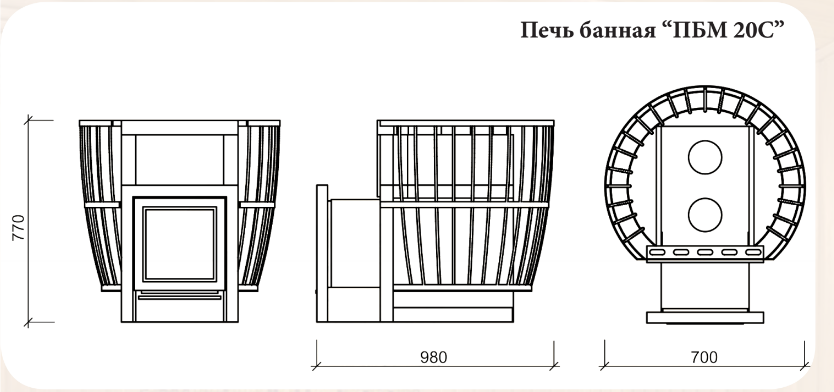 Банная печь-каменка Мета-Бел ПБМ 20С - фото 2 - id-p146547166