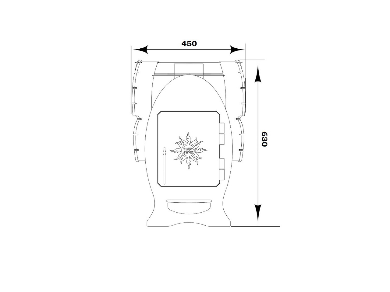 Банная печь Царь-Печи "Емеля мини" 8 мм - фото 4 - id-p146552344