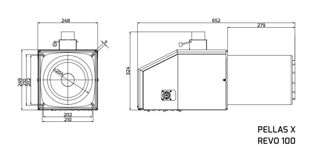 Пеллетная горелка Pellas X REVO 100 - фото 3 - id-p146548820