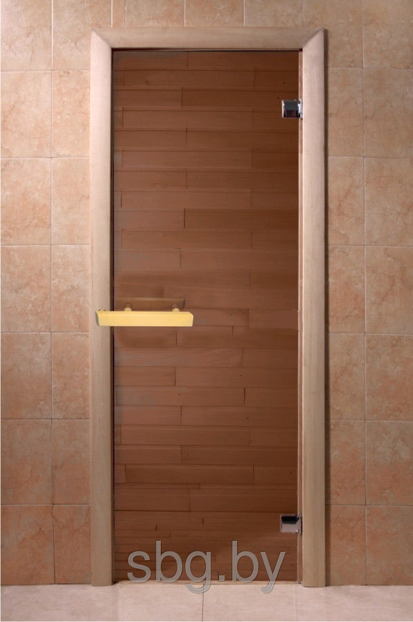 Стеклянная дверь для бани и сауны DOORWOOD 800x2100 Теплый день (бронза)