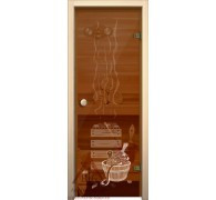 Дверь для сауны AKMA с рисунком Банька - фото 1 - id-p146547973