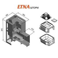 Чугунная печь для бани ЭТНА Шторм 24 (Камин)