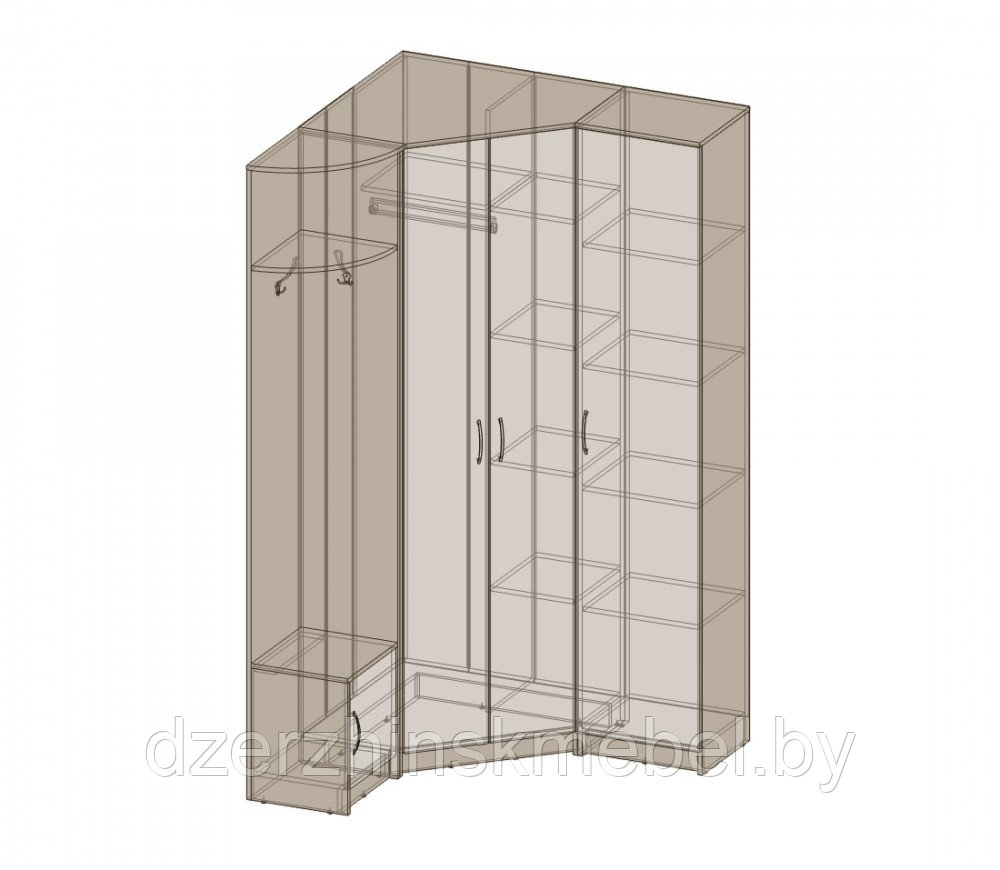 Набор мебели для прихожей Вита-10 Л/П (УГЛОВОЙ) .Производитель Центр мебели Интерлиния - фото 2 - id-p146555660