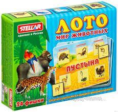 Лото пластиковое Мир животных