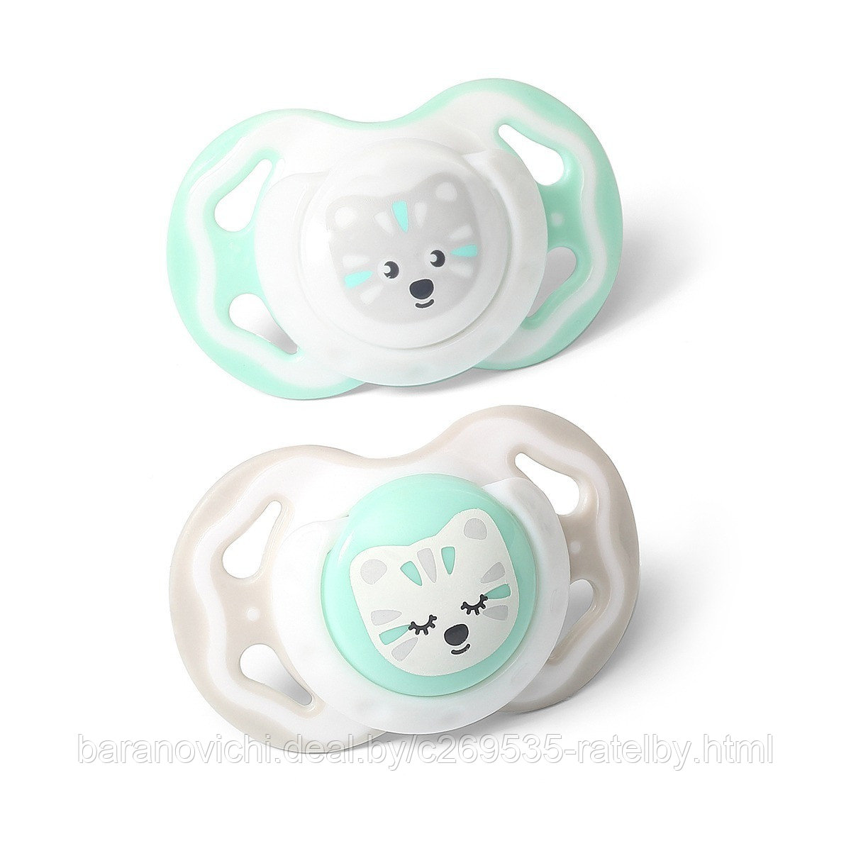 Пустышка babyono симметричная силиконовая 3-6м