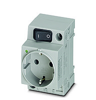 Розетка EO-CF/UT/LED/S с переключателем и индикатором, винтовые зажимы, монтаж DIN-рейка / прямой, 16A, 250VAC