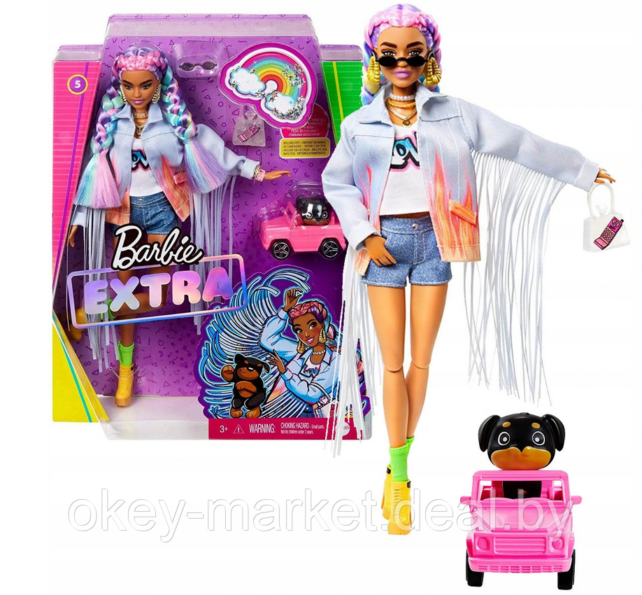 Кукла Barbie Экстра c радужными волосами GRN29 - фото 4 - id-p146598114