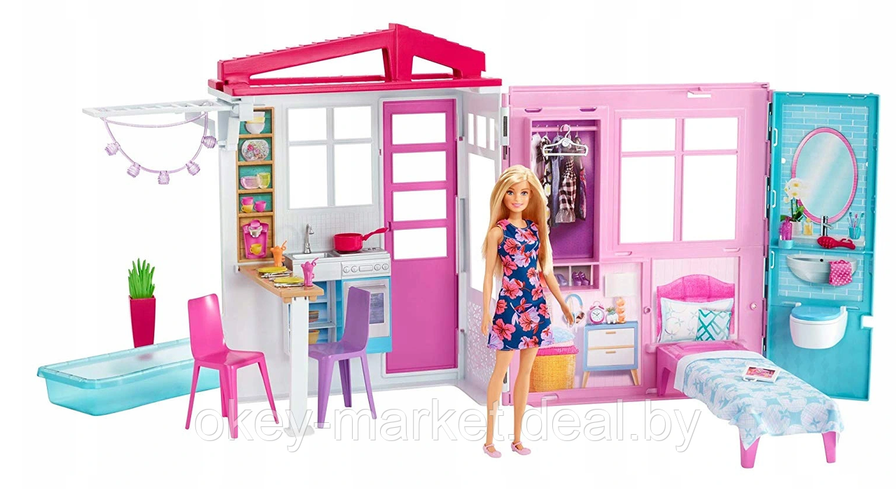 Портативный дом Barbie с мебелью и аксессуарами FXG55 - фото 1 - id-p146601364