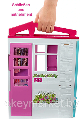 Портативный дом Barbie с мебелью и аксессуарами + кукла FXG55, фото 2