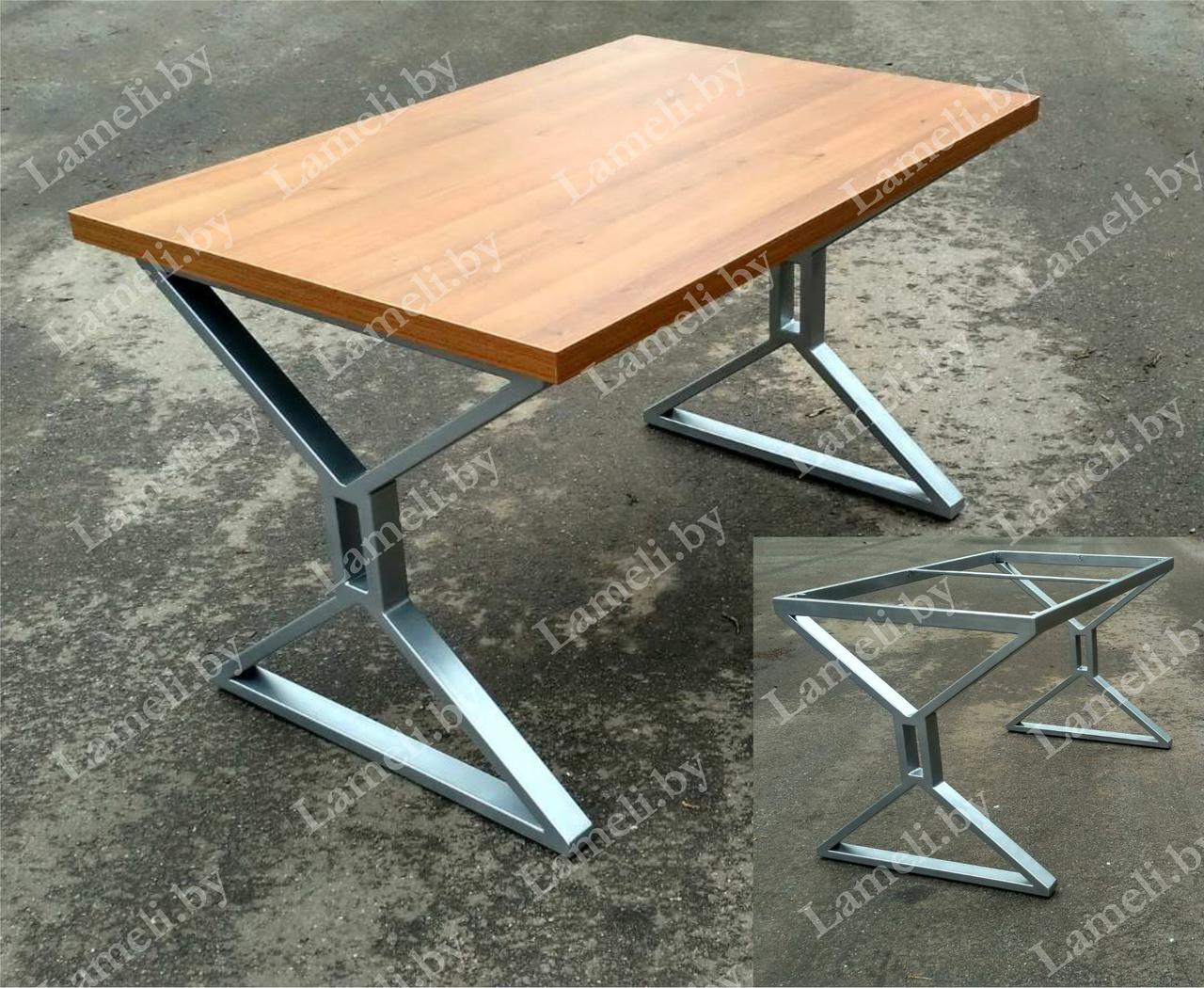 Стол кухонный на металлокаркасе серии "ШП" из постформинга, массива дуба или ЛДСП с выбором размера и цвета, фото 1