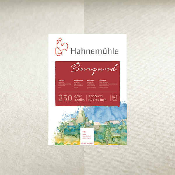 Hahnemuhle Альбом-склейка для акварели "Burgund", 250 г/м2, 24х32 см, целлюлоза 100%, 20 л, мелкое зерно - фото 1 - id-p73103868