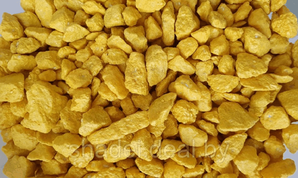 Щебень окрашенный мраморный, желтый, 5-10мм (20кг)