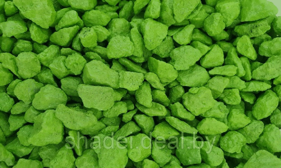 Щебень окрашенный мраморный, салатовый, 5-10мм (20кг)