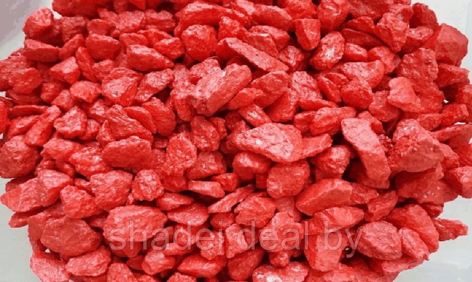 Щебень окрашенный мраморный, ярко-красный, 5-10мм (20кг) - фото 1 - id-p139831364
