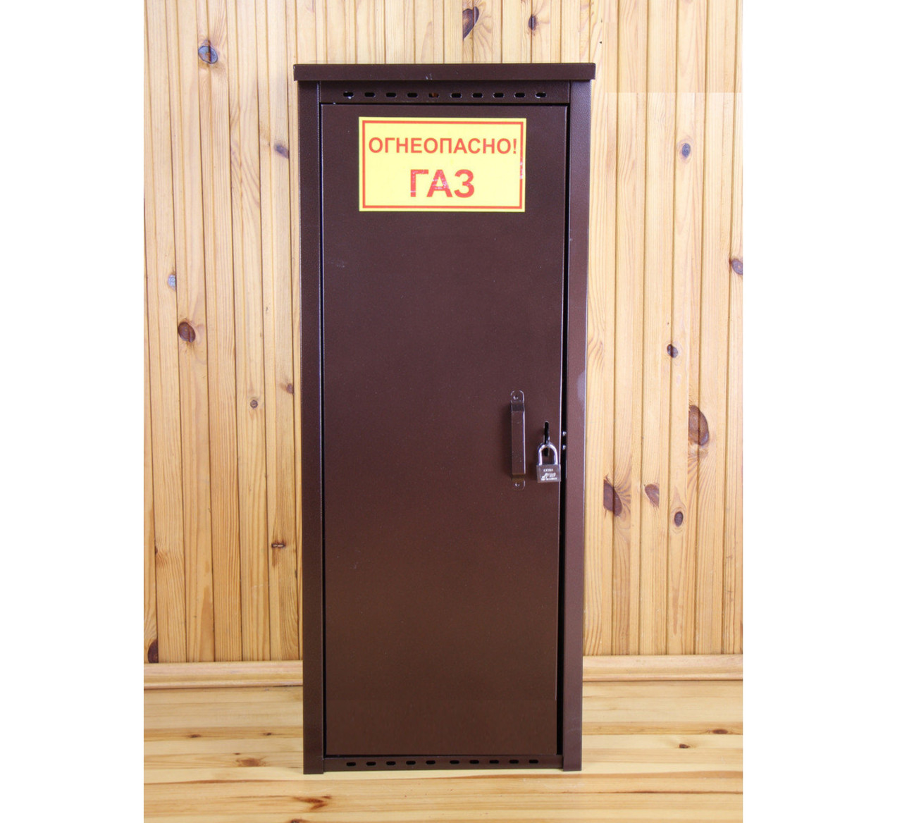Шкаф оцинкованный на один газовый баллон 50л (коричневый) - фото 2 - id-p123235907